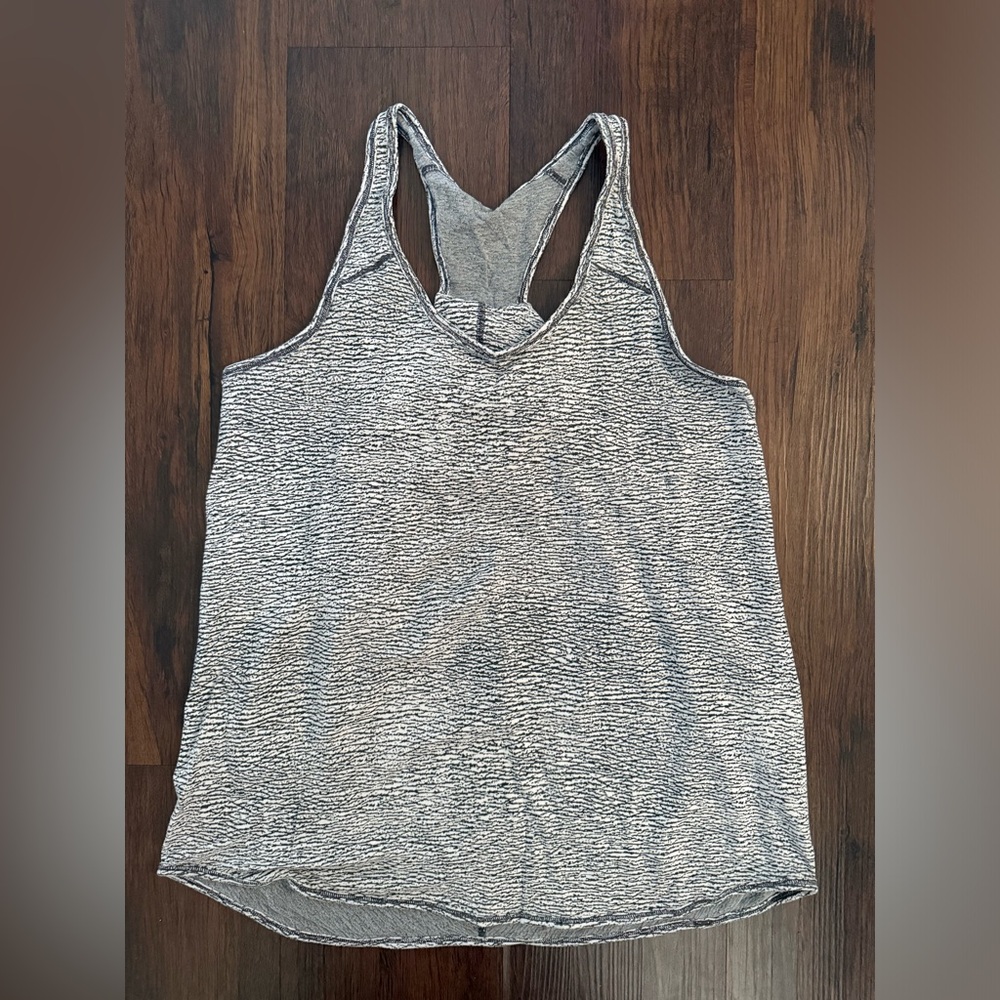 Lululemon Essential Tank Sheer Luon Pebble Jacquard White Black‎